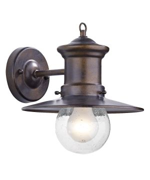 DAR Lighting Sedgewick 1lt Down Facing Ceiling Light IP44 in bronze