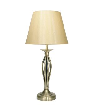 DAR Lighting BYB4075 Bybliss Table Lamp in antique brass with gold shade
