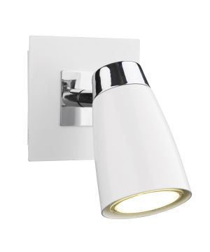 DAR LOF072 Loft Single Wall Light in polished chrome and matt white