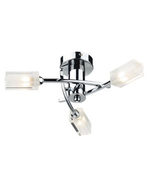 DAR Lighting MOR0350 Morgan 3lt Semi Flush Ceiling Light in polished chrome