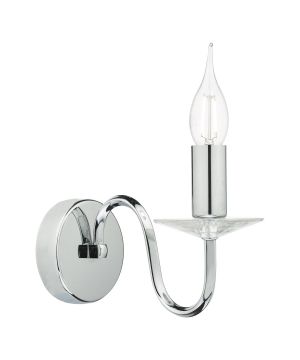 DAR PIQ0750 Pique Wall Light in polished chrome and clear crystal