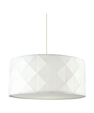 DAR Lighting Aisha Easy Fit Shade, H18 x Ø40cm white faceted fabric ceiling and floor lamp shade