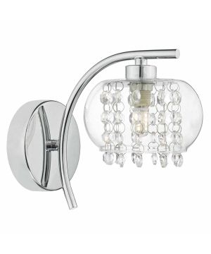 DAR Lighting ELM0750 Elma Single Wall Light, D20 x H16 x W12cm, Polished Chrome