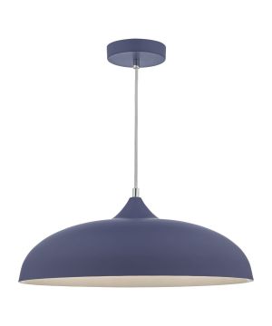 DAR Lighting Kaelan 1lt ceiling pendant in matt blue and white