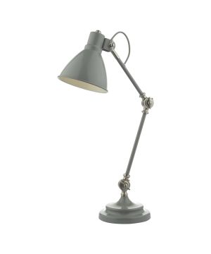 DAR Lighting Eunice Task Lamp in Gloss Grey and Satin Nickel with adjustable head and arm