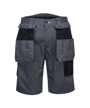Portwest PW345 PW3 Holster Work Shorts in Grey/Black 40R