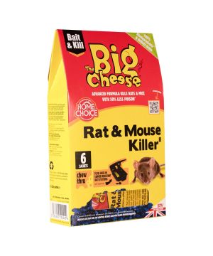 The Big Cheese Rat & Mouse Killer Grain Bait Sachets, 6x25g