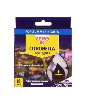 Zero In Citronella Tea Light Candle 18 pack