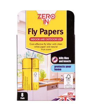 Zero In Fly Papers 8 Pack clean white paper
