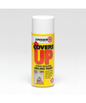 Zinsser Covers Up Aerosol White 400ml interior primer and stain blocking ceiling paint