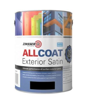 Zinsser AllCoat Exterior Satin Black 2.5L mould resistant exterior paint
