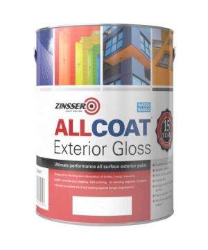 Zinsser Allcoat Exterior Gloss White 2.5L ultimate performance mould resistant paint