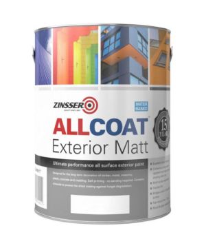 Zinsser Allcoat Exterior Matt White 2.5L all surface paint