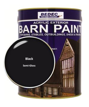 Bedec Barn Paint Semi Gloss Black 5L exterior protective coating
