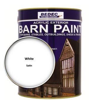 Bedec Barn Paint Satin White 5L