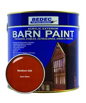 Bedec Barn Paint Semi Gloss Medium Oak 2.5L protective coating tin