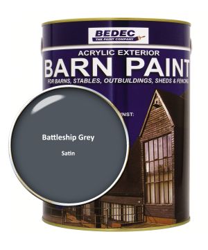 Bedec 5L Battleship Grey Satin Barn Paint tin