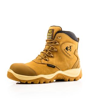 Buckbootz BSH012 S3 Leather Safety Lace Boot in Honey Size 9