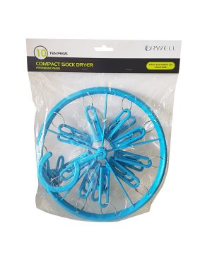 Orwell 6325 10 Peg Compact Sock Dryer, 22 cm diameter, 20.5 cm height