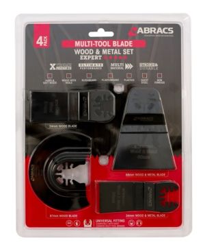 Abracs MTWMSET4 Multi Tool Wood and Metal Blade Set - 4 Piece