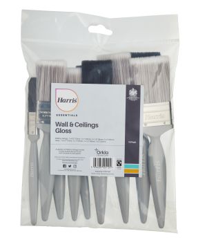 Harris Walls and Ceilings plus Gloss Essentials Flat Brush Pack of 10 multipack