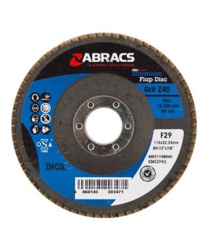 Abracs ABFZ115B040 115mm 40G Zirconium Flap Disc