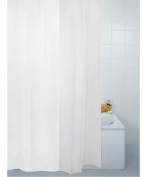 Blue Canyon SC310WH Plain Polyester Shower Curtain in white, 180 x 200CM
