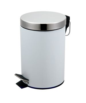Blue Canyon BA2001S/WH Pedal Bin in white and black stainless steel