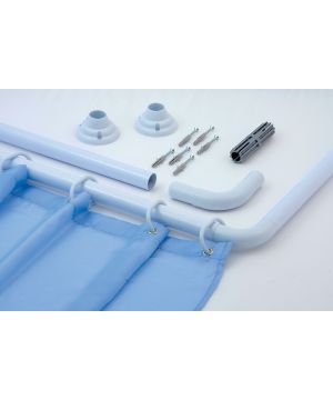 Blue Canyon L-Shape Curtain Rail in White
