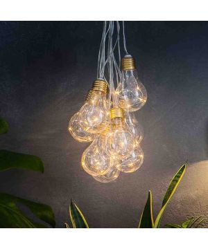 The Solar Centre Lumify USB Solar Vintage Bulb Lights - Set Of 10 with warm white LEDs