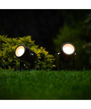 The Solar Centre Atlas Solar Spotlights set of two 100 lumen warm white LED lights with 2.5W solar panel