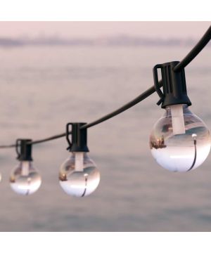 The Solar Centre Falmouth USB Solar Festoon Lights set of 25 glass G40 bulbs on an 8m string
