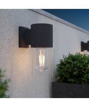 The Solar Centre Salcombe Solar Wall Light in anthracite with a 250mm lamp height