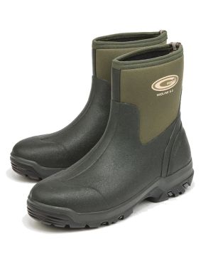 Grubs Midline 5.0 Wellington Boots in Moss Green, Size 12, ankle length