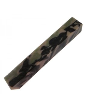 Charnwood AB02 acrylic pen blank 20mm x 20mm x 130mm in green and brown cammo
