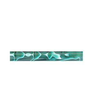 Charnwood AR02 19mm x 130mm acrylic pen blank in dark green with white swirl