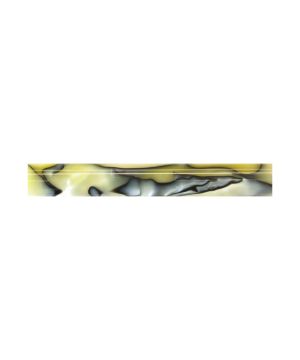 Charnwood AR10 Acrylic Pen Blank, 19mm diameter, 130mm length, round profile in yellow with black swirl