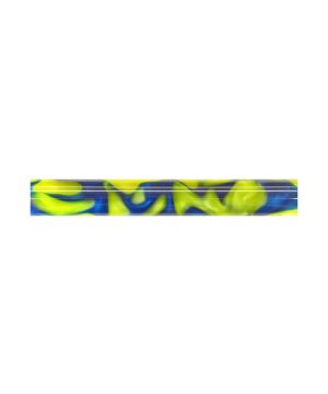 Charnwood AR11 acrylic pen blank, 19mm by 130mm, yellow with blue swirl