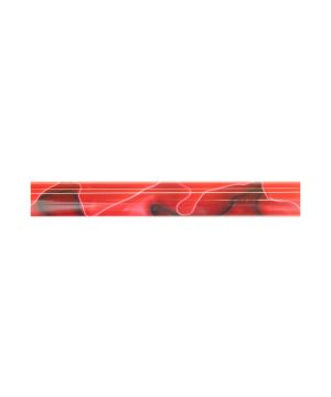 Charnwood AR14 acrylic pen blank 19mm diameter by 130mm in red with black and white swirl