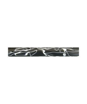 Charnwood AR18 acrylic pen blank, 19mm by 130mm, black with white swirl