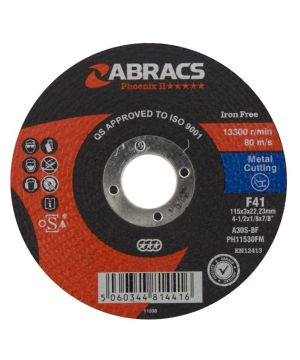 Abracs Phoenix II 115mm x 3.0mm x 22.23mm flat metal cutting disc