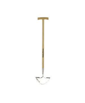 Kent & Stowe Stainless Steel Edging Iron 70100067 with curved blade and ash wood T grip handle