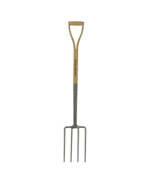 Kent & Stowe Carbon Steel Digging Fork with ash wood YD handle and carbon steel prongs
