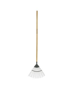 Kent & Stowe 70100262 Carbon Steel Long Lawn and Leaf Rake with 170cm ash wood handle and carbon steel head