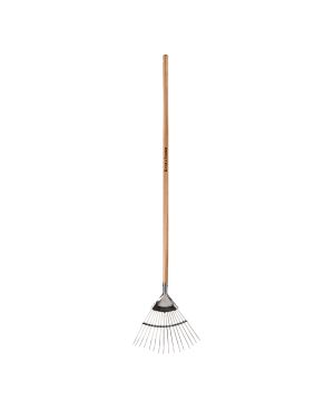 Kent & Stowe 70100741 Garden Life Stainless Steel Leaf Rake with 16 tines and ash wood handle