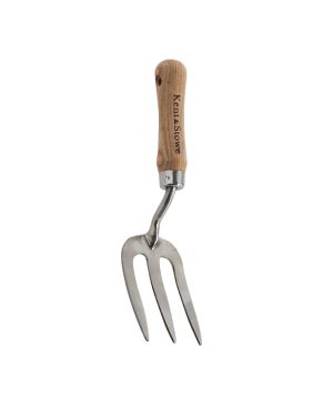Kent & Stowe Garden Life Stainless Steel Hand Fork with ash wood handle, length 240mm, weight 0.114kg