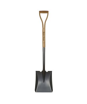 Kent & Stowe Carbon Steel Square Mouth Shovel with ash wood YD handle and carbon steel head