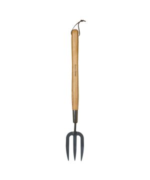 Kent & Stowe Carbon Steel Border Hand Fork FSC 580mm with carbon steel head and ash wood handle