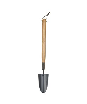 Kent & Stowe Carbon Steel Border Hand Trowel 70100304 with ash wood handle and carbon steel head, 595mm