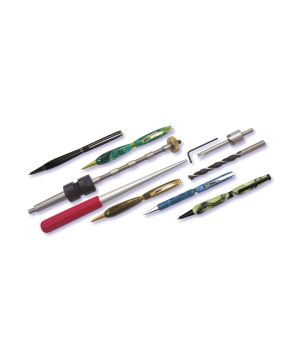 Charnwood PENK1MT Pen Turning Kit with 1 Morse Taper and five pen kits in Gold, Chrome, Gun Metal, Copper, and Black Chrome